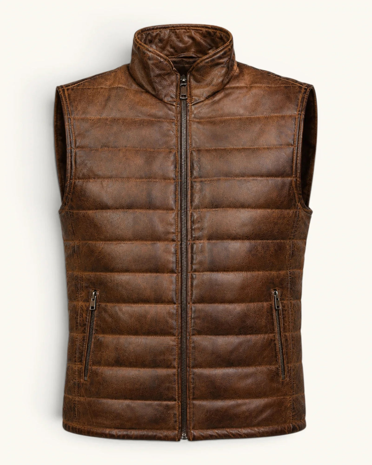 Men's Dark Brown Genuine Leather Jacket – J-0043