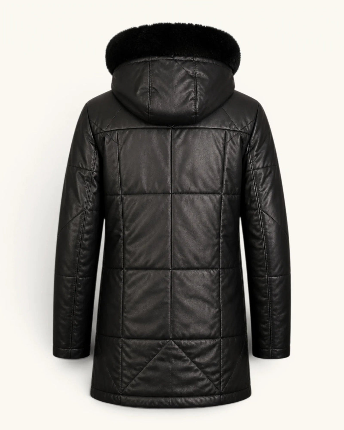 Men's Black Genuine Leather Jacket – J-0042