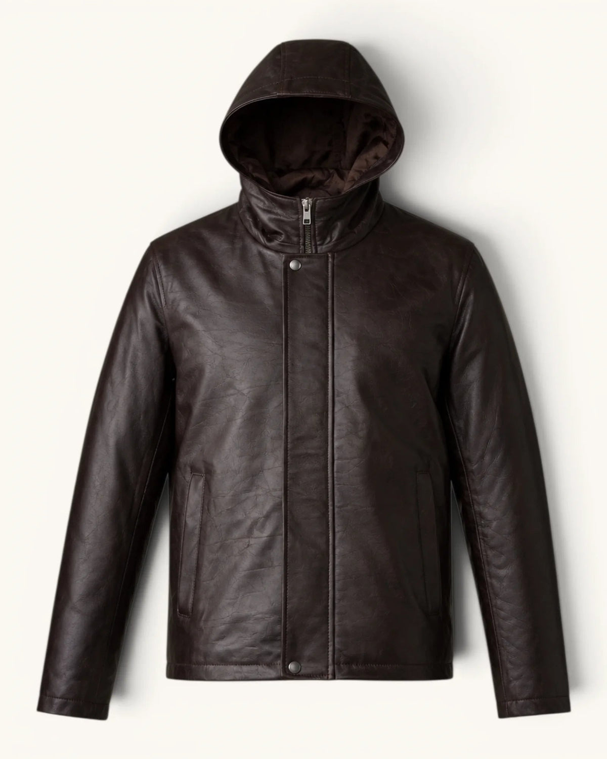 Men's Dark Brown Genuine Leather Jacket – J-0041