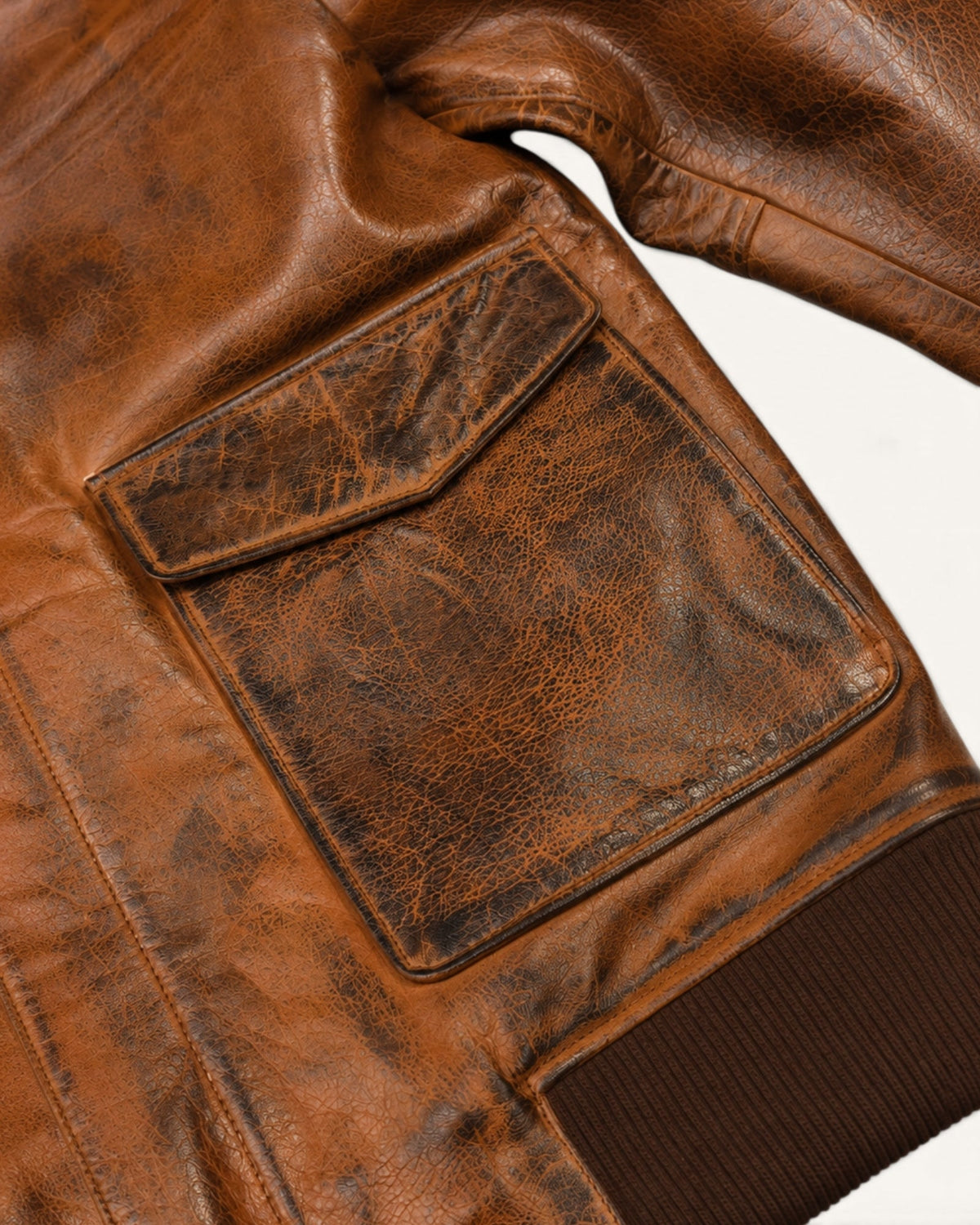 Men's Tan Genuine Leather Jacket – J-0057