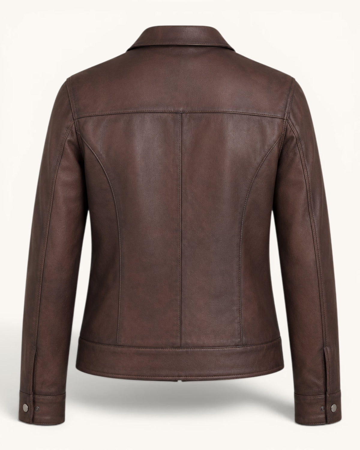 Women's Brown Genuine Leather Jacket – JW-004