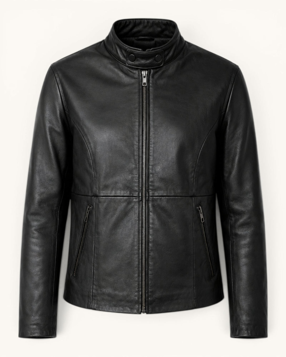 Women's Black Genuine Leather Jacket – JW-003