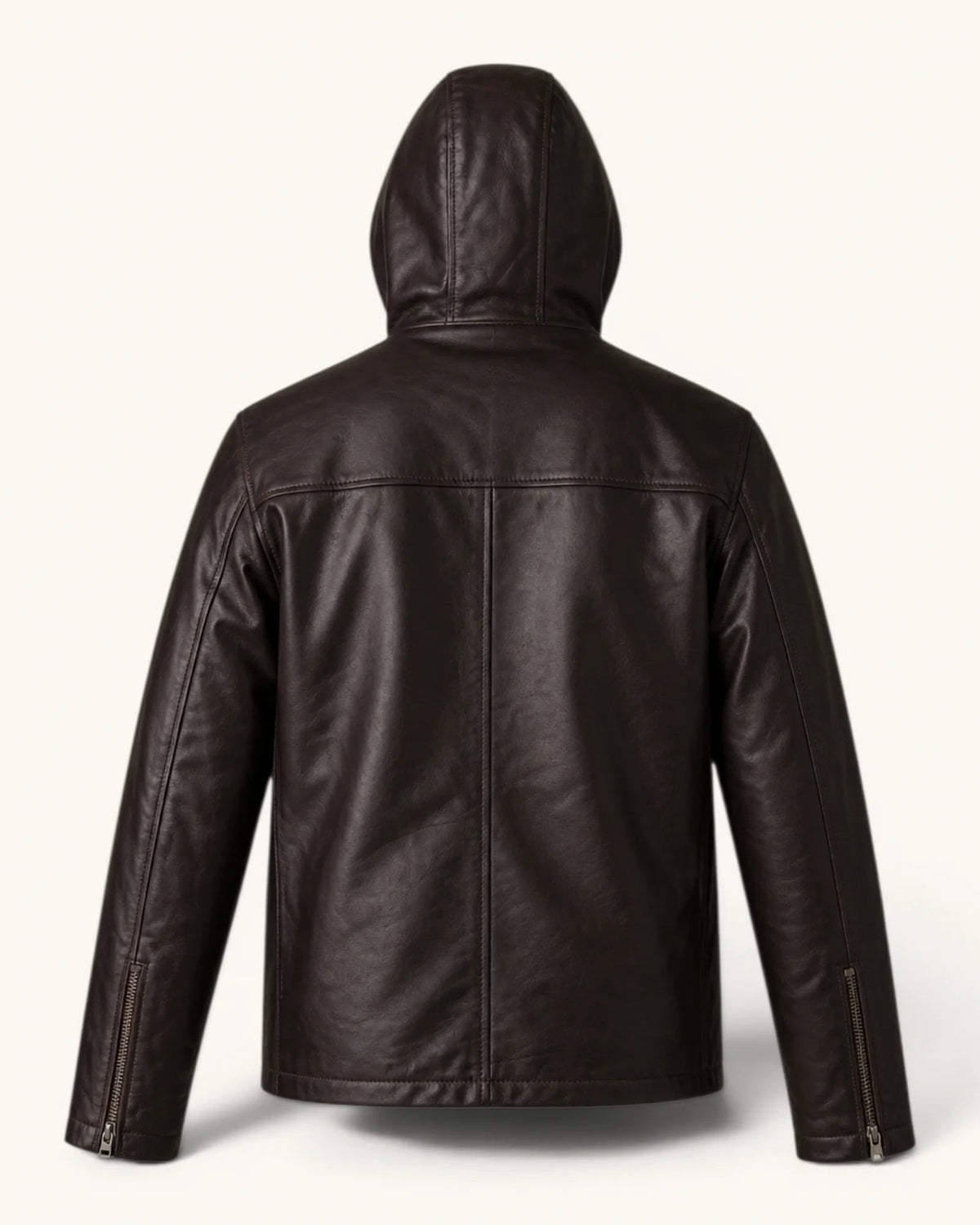 Men's Dark Brown Genuine Leather Jacket – J-0041