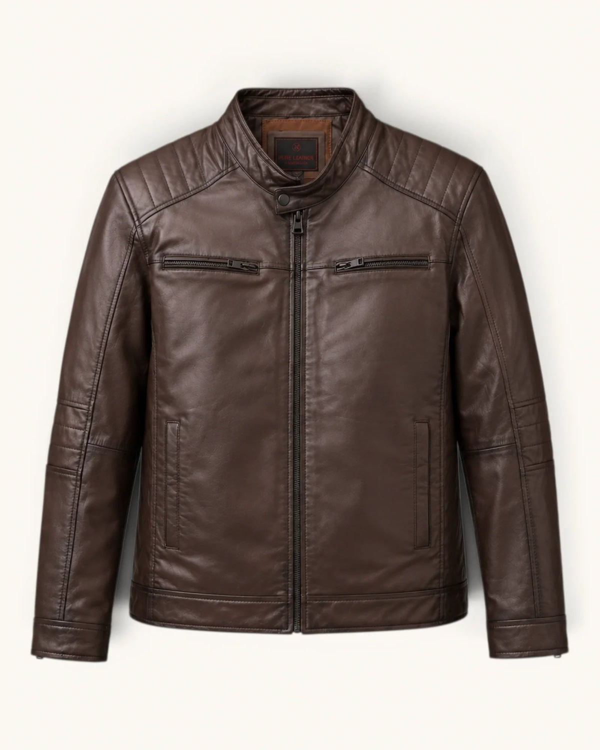 Men’s Dark Brown Genuine Sheep Leather Jacket – Real Leather