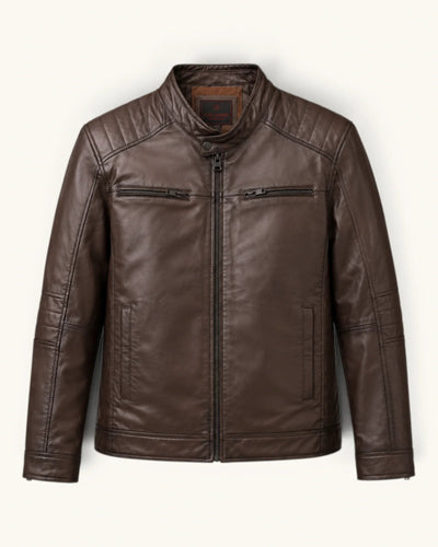 Men’s Dark Brown Genuine Sheep Leather Jacket – Real Leather