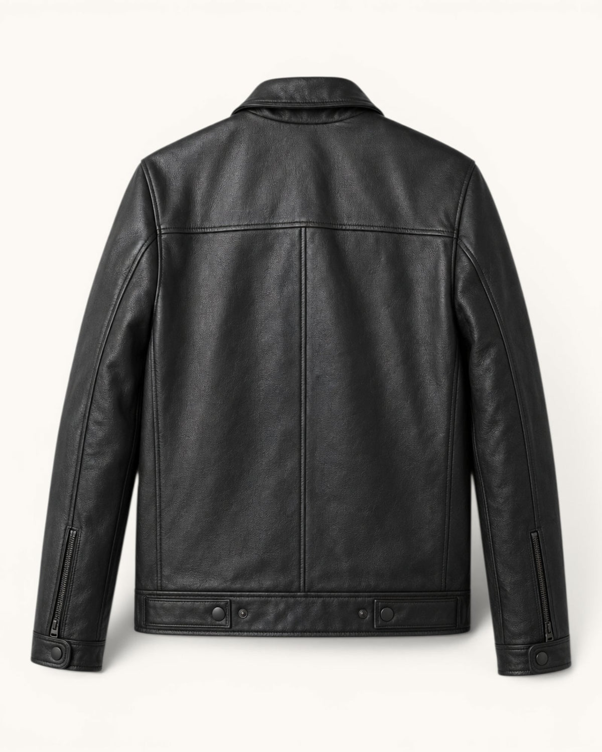 Men's Black Genuine Leather Jacket – J-0050