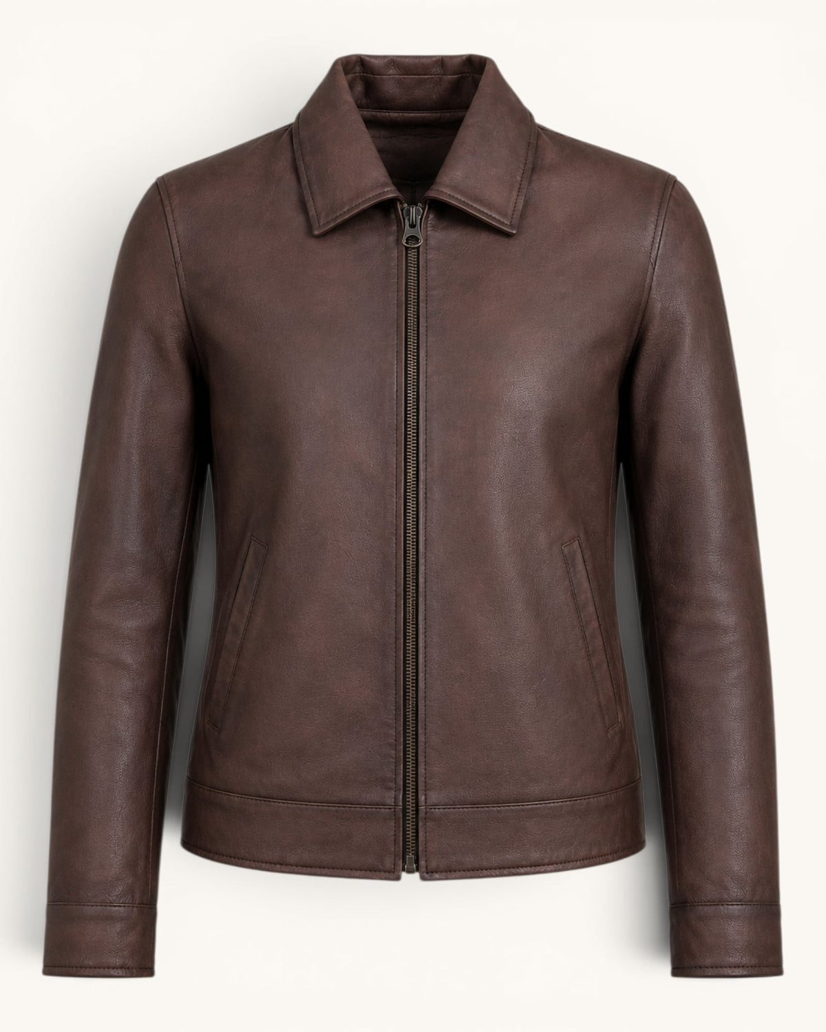 Women's Brown Genuine Leather Jacket – JW-004