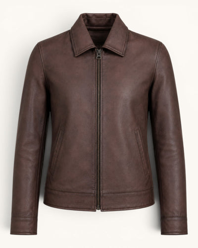 Women's Brown Genuine Leather Jacket – JW-004