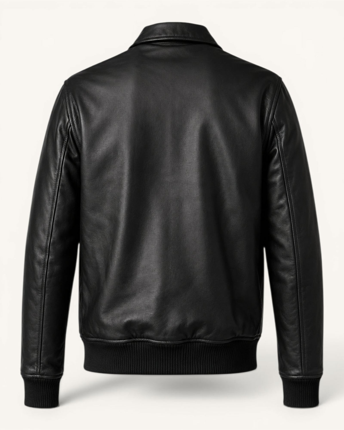 Men's Black Genuine Leather Jacket – J-0051