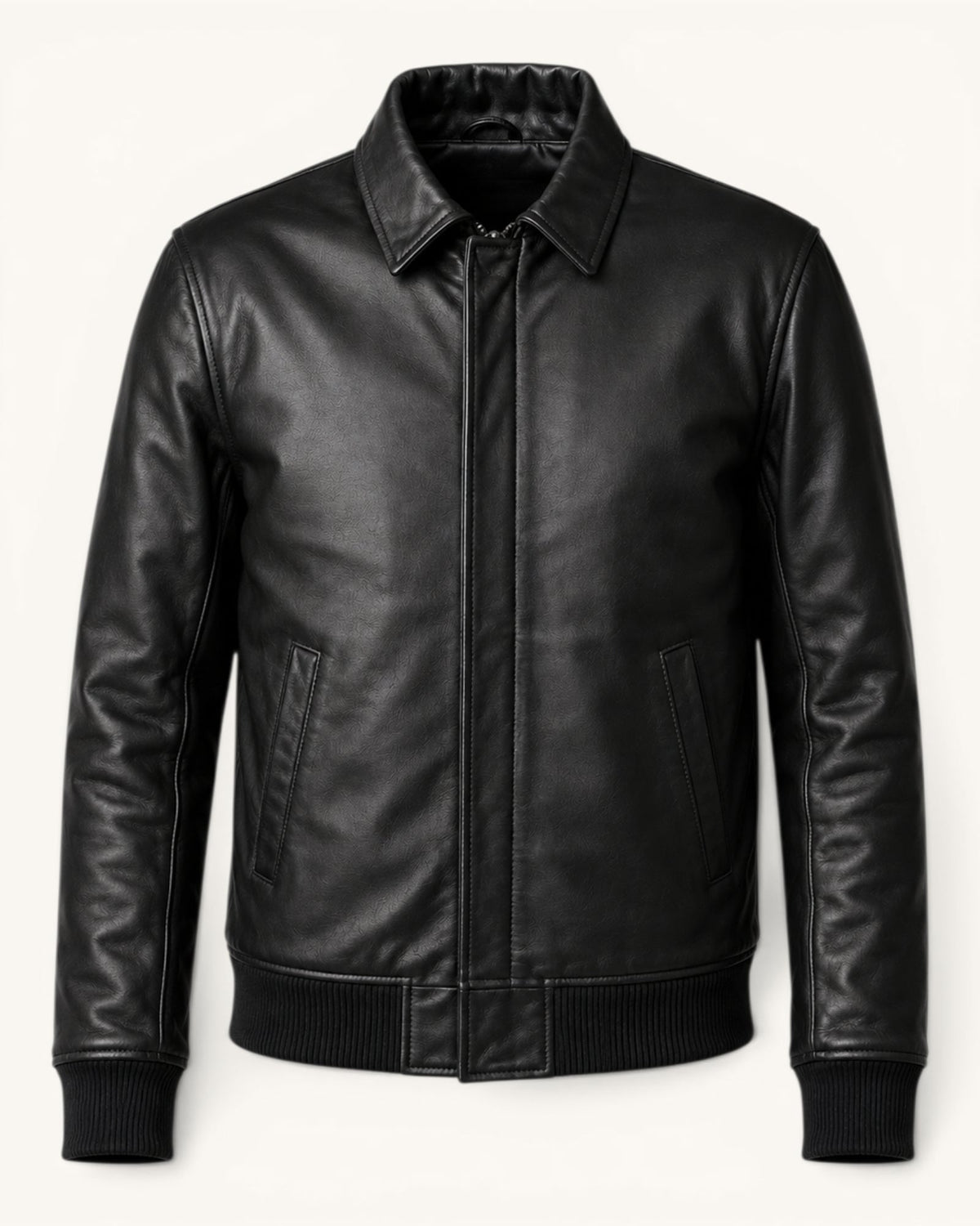 Men's Black Genuine Leather Jacket – J-0051