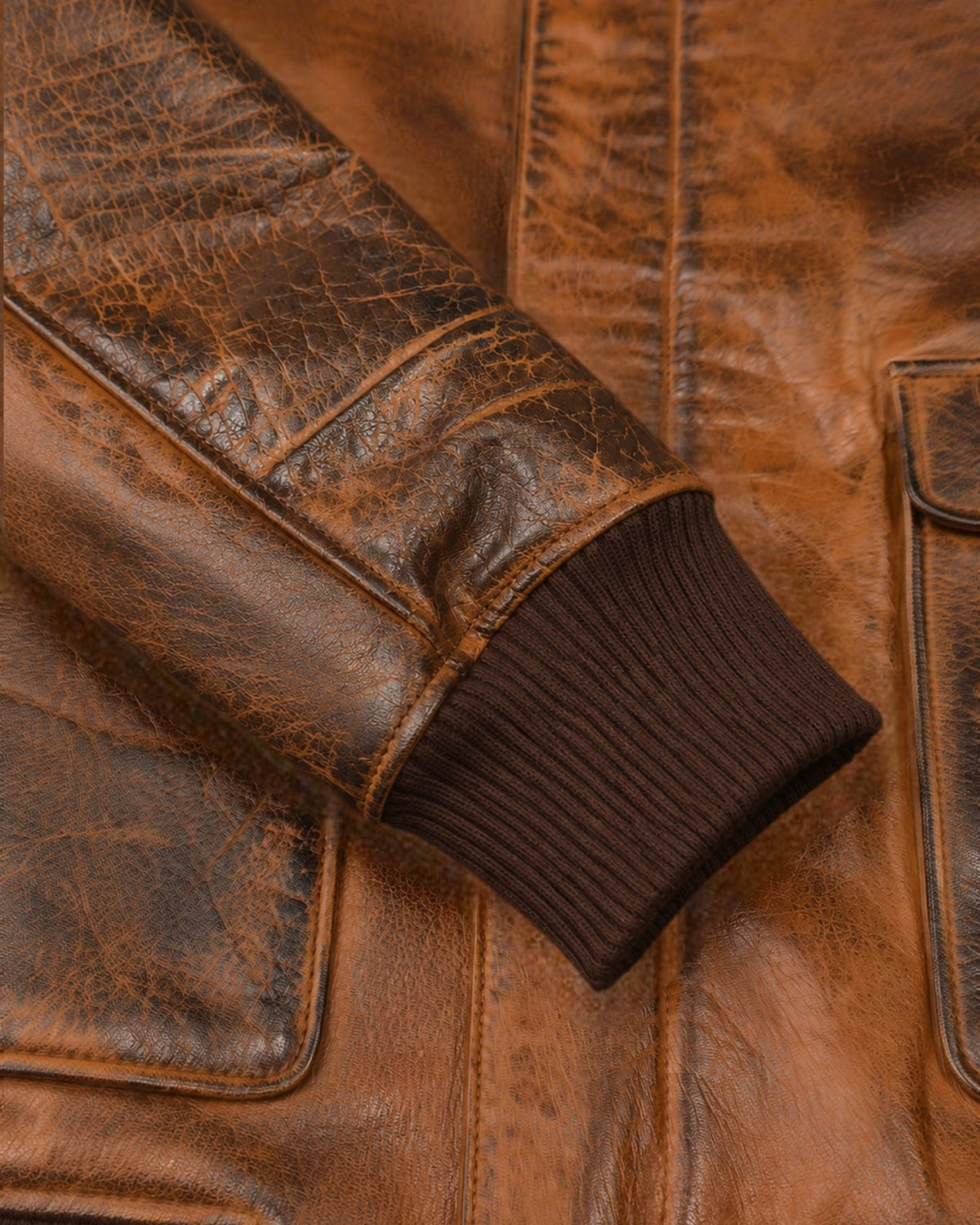Men's Tan Genuine Leather Jacket – J-0057