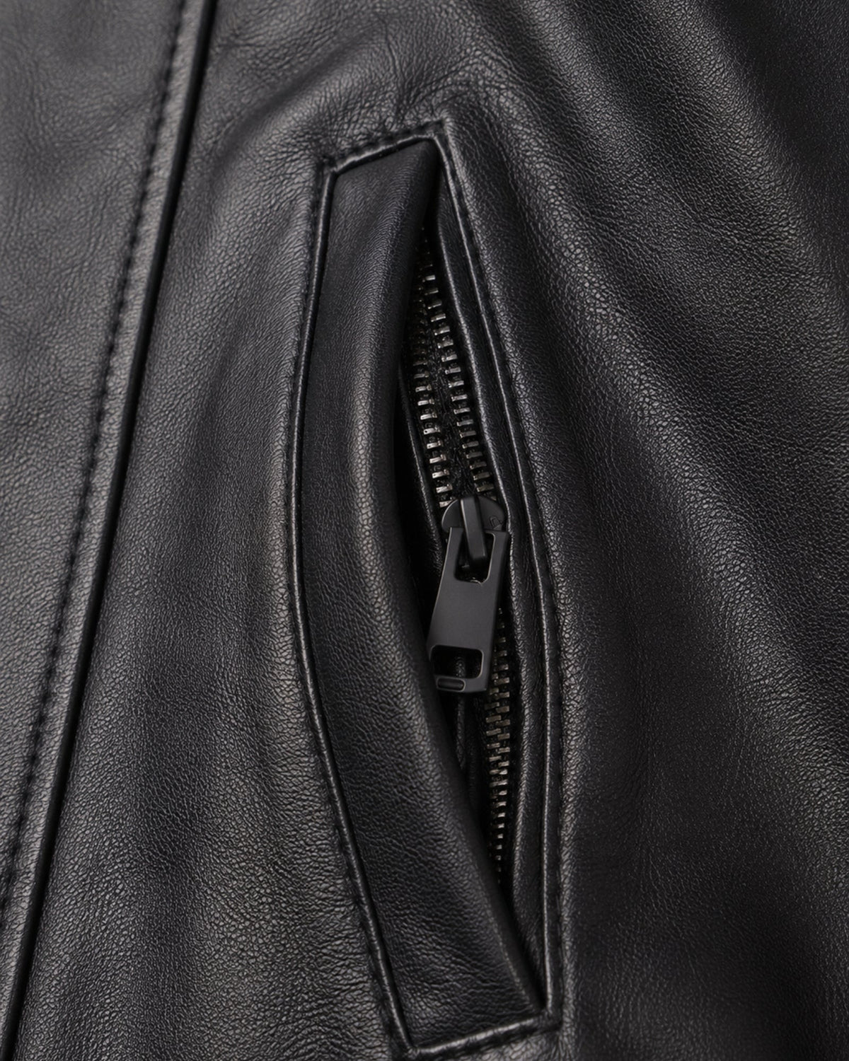 Men's Black Genuine Leather Jacket – J-0050