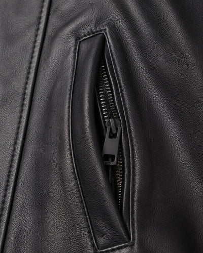 Men's Black Genuine Leather Jacket – J-0050