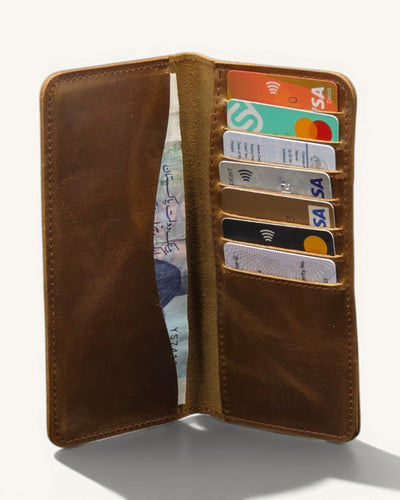 Men's Genuine Leather Long Bifold Wallet – SL-102