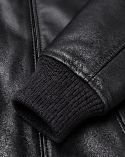 Men's Black Genuine Leather Jacket – J-0051