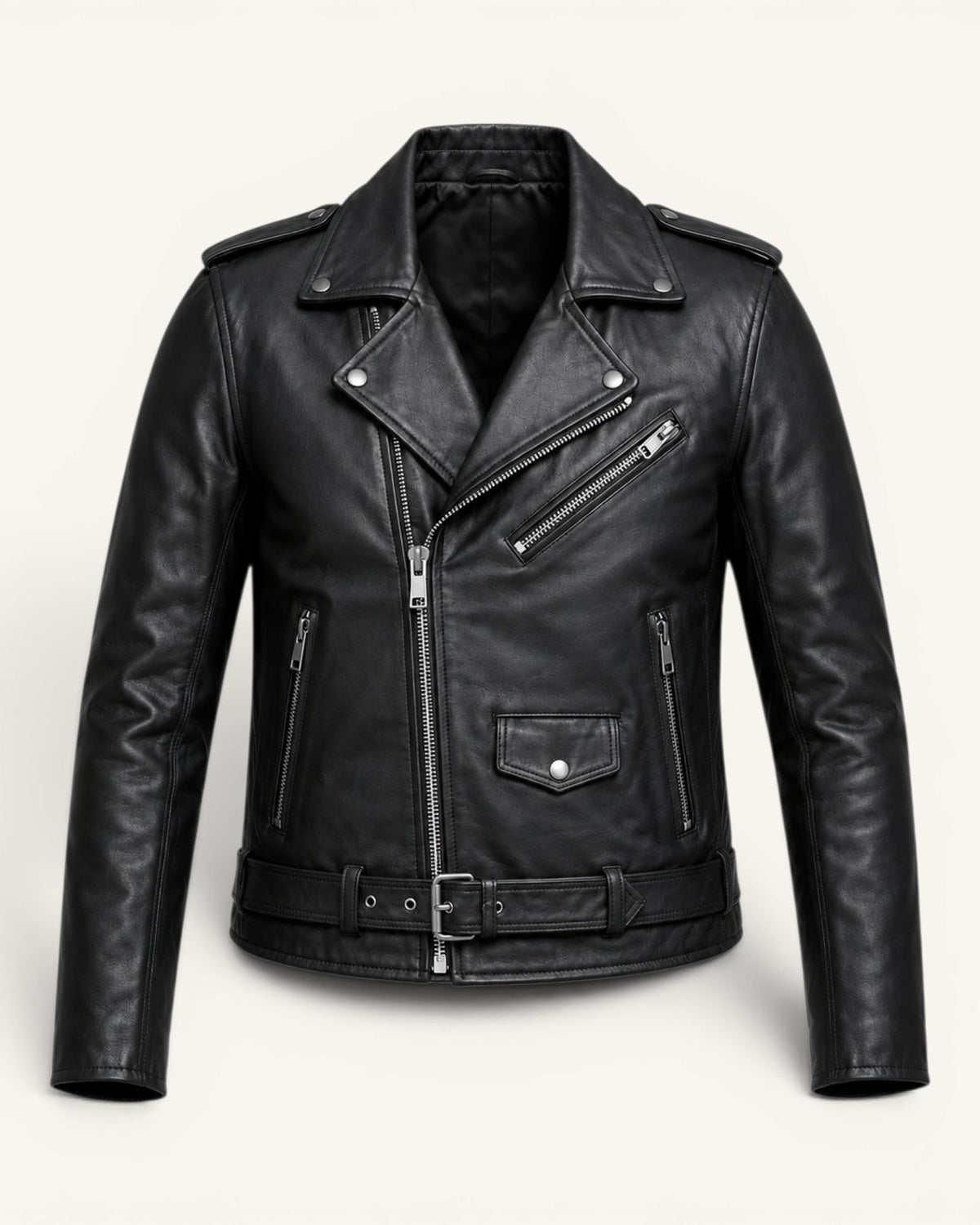 Men's Black Genuine Leather Jacket – J-0060