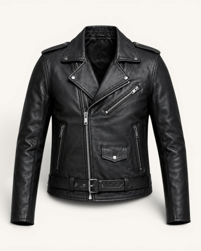 Men's Black Genuine Leather Jacket – J-0060