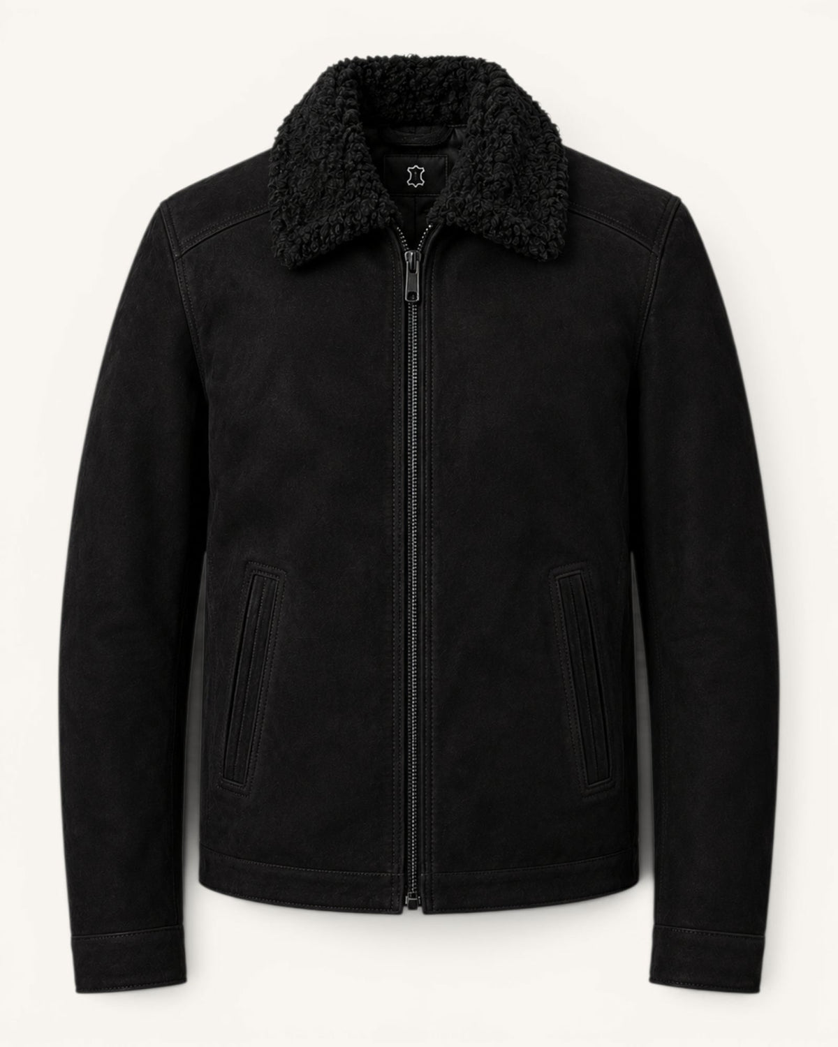 Men's Black Genuine Leather Jacket – J-0053