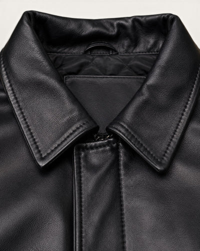 Men's Black Genuine Leather Jacket – J-0051