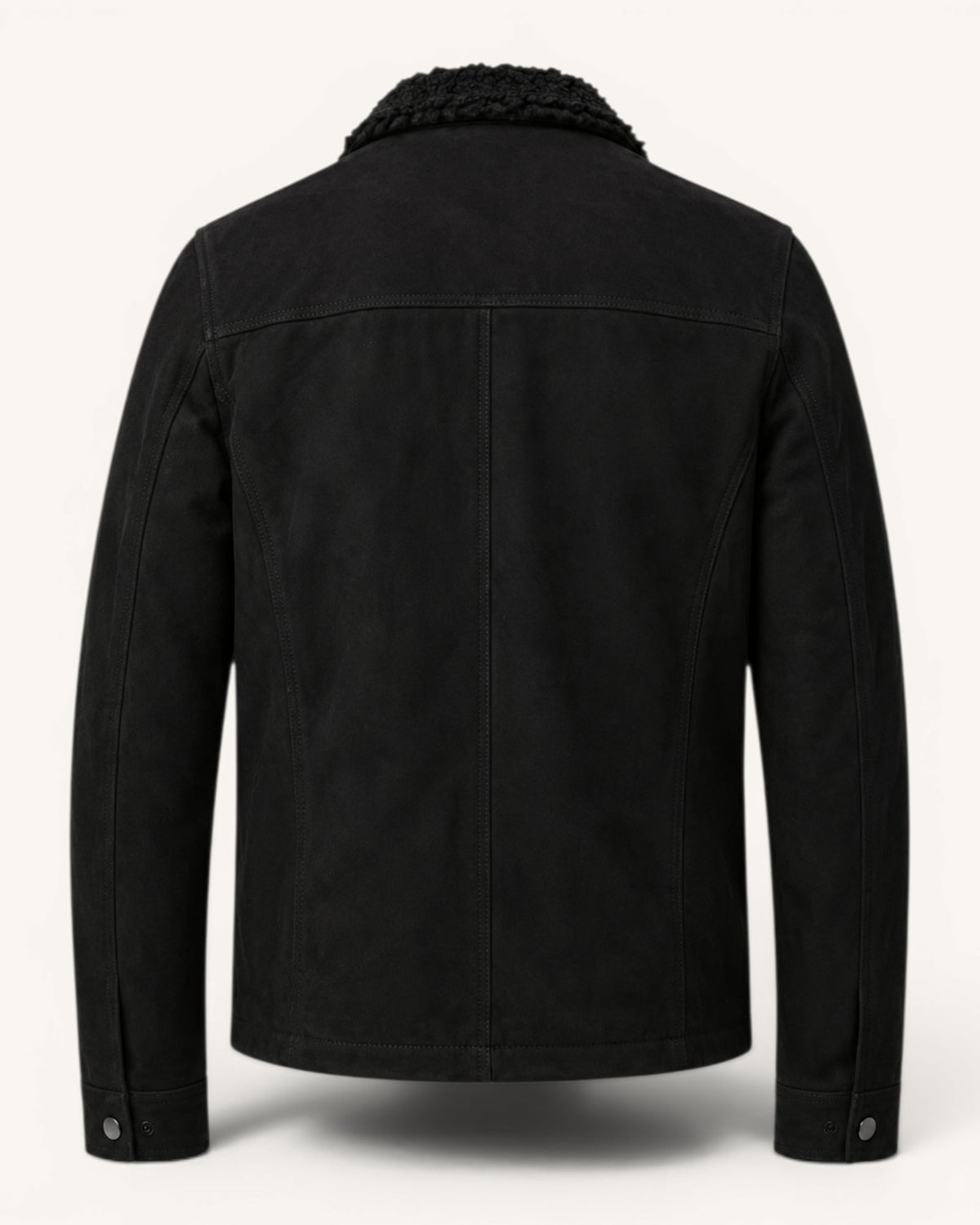 Men's Black Genuine Leather Jacket – J-0053