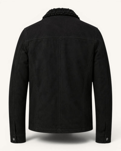 Men's Black Genuine Leather Jacket – J-0053